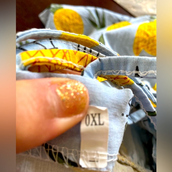 SHEIN 🍍PINEAPPLE🍍 PRINT STRETCHY FABRIC SUMMER DRESS SIZE 0XL (12) 🌟EUC🌟 - Picture 10 of 12